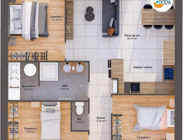 Maison 5 pièces 66 m2