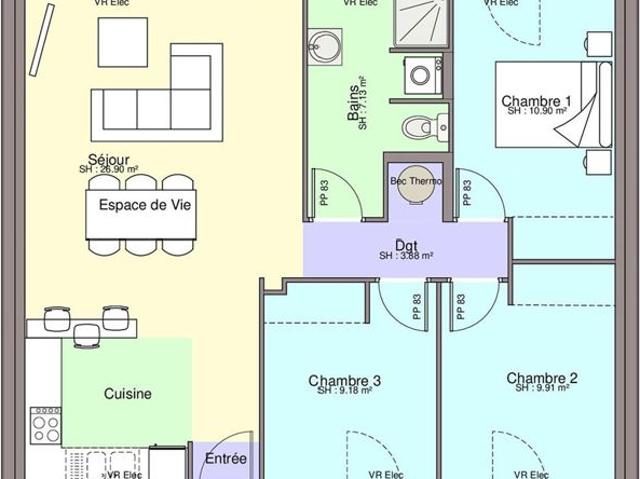 Maison 67.9 m² avec terrain à BRAINS 44