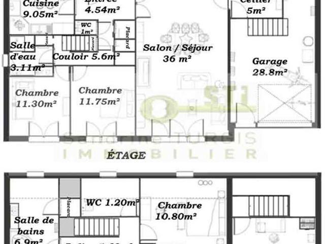 Maison 6 chambres habitable de plain pied avec jardin