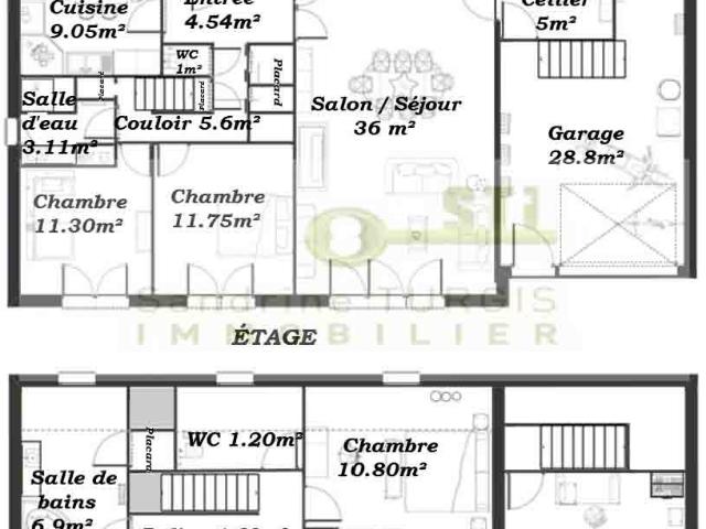 Maison 6 chambres habitable de plain pied avec jardin 151m² Montbouy