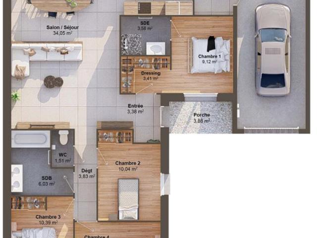 Maison 6 pièces 107 m2