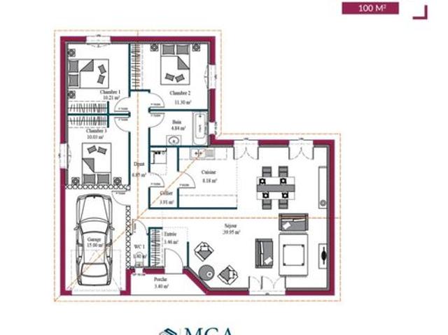 Maison 6 pièces 100 m²