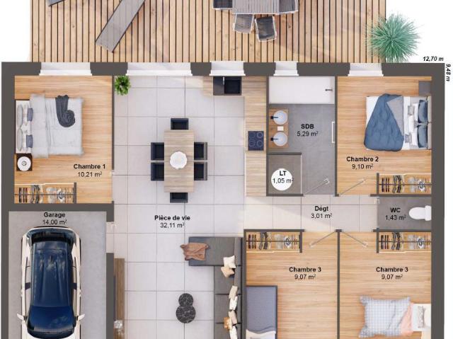Maison 6 pièces 80 m2