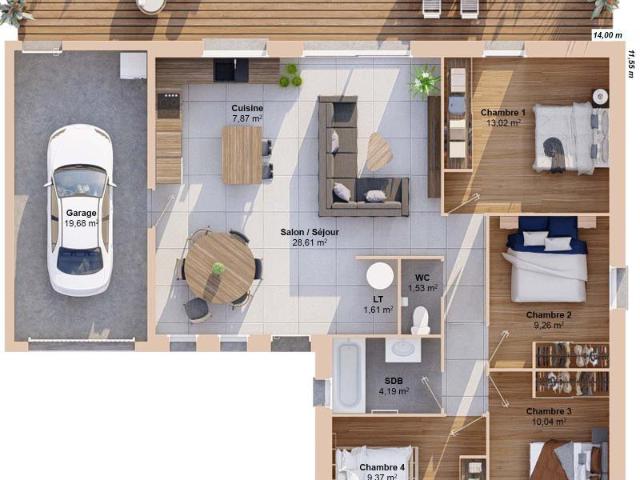 Maison 6 pièces 90 m2