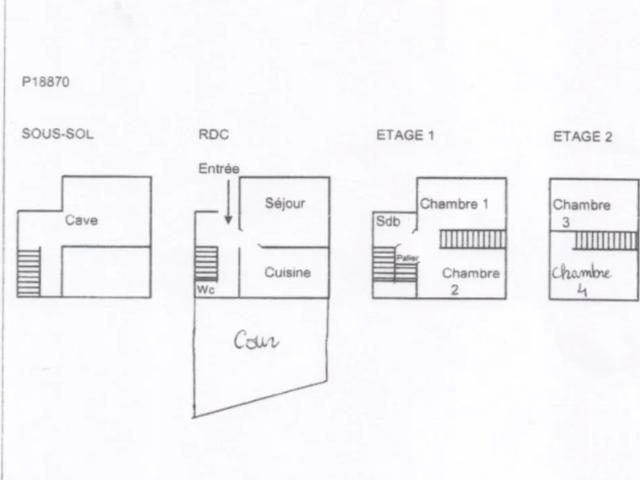 Maison avec courr 2/4 chambres