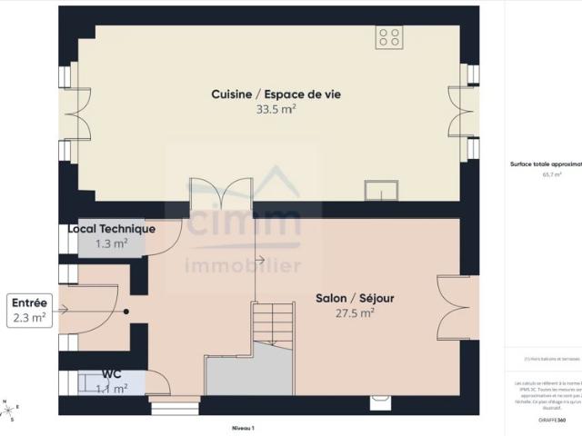 Maison de bourg 122 m² sur un terrain de 816 m²