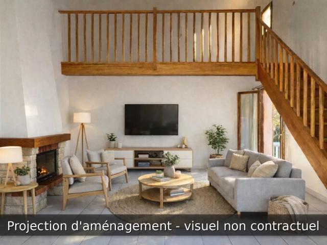 Maison de plain pied + mezzanine à vendre à La Penne sur Huveaun