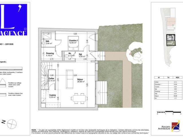 Maison de type 4 en R+1 de 95m2 avec jardin de 150m2