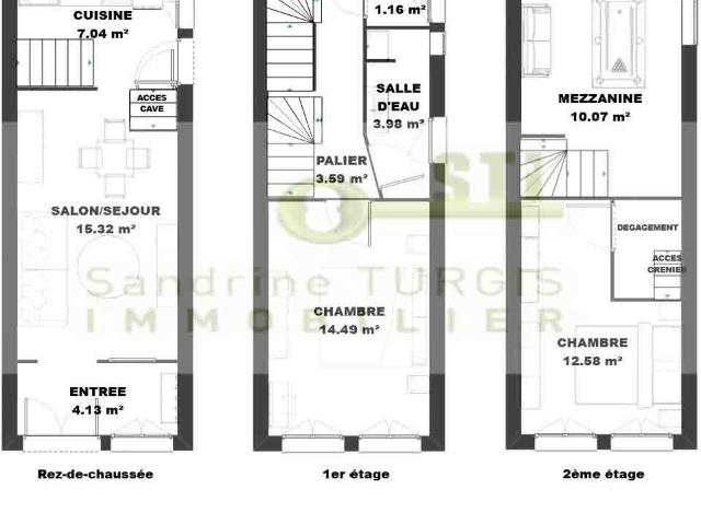 Maison de ville 72m² Châtillon Coligny
