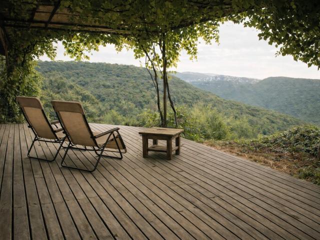 Maison en bois avec vue à couper le souffle