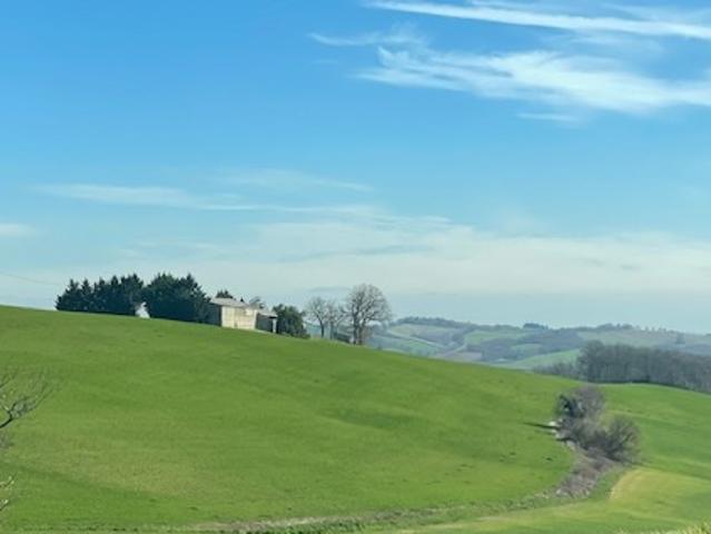 Maison et grandes bâtiments agricoles, terrain 5000m2, vue Pyrénées