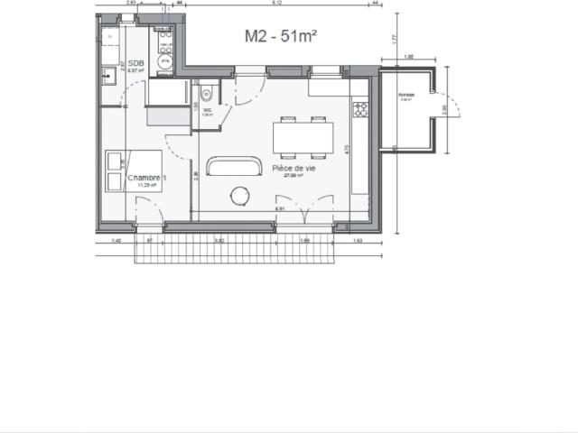 Maison ossature bois à vendre 2 pièces 51 m²BLETTERANS 39