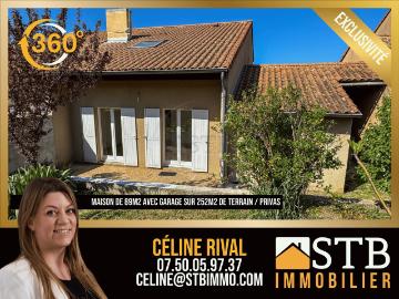 Maison mitoyenne de 89m2 avec garage sur 252m2 de terrain 89m² Privas