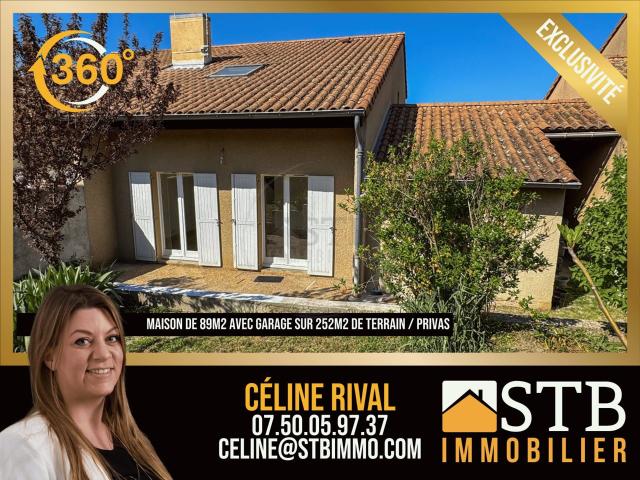 Maison mitoyenne de 89m2 avec garage sur 252m2 de terrain 89m² Privas