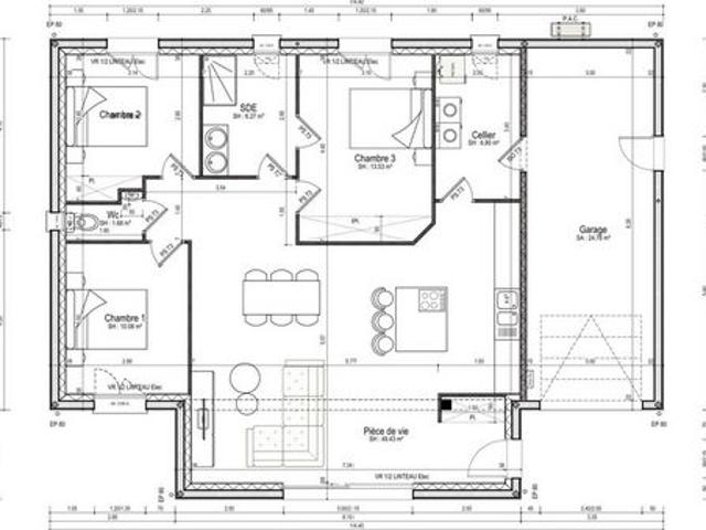 Maison neuve, 3 chambres, garage, jardin avec vue