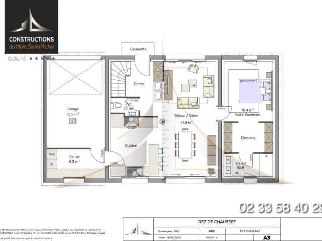 Projet maison neuve sur Terrain à agon coutainville de 390 m2 viabilisé