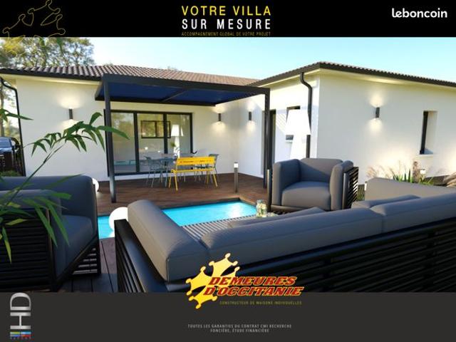 Maison neuve 87 m² avec terrain de 472 m² à Cruscades 11200 – 3 chambres, garage 15 m²