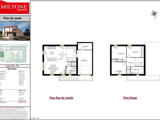 Maison neuve de 91m2 Lot 12 à Guereins 90m² Guéreins