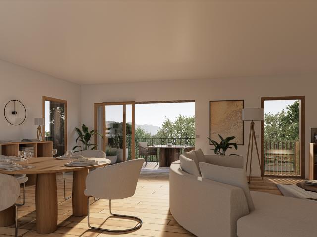 Maison neuve T5 à Annecy le Vieux 136,50 m2, 4 chambres dont deux suites parentales, jardin et garage