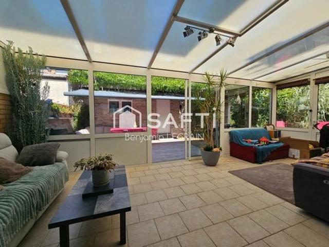 Maison semi ind de 108m2, 6p, 3ch, jardin, garage