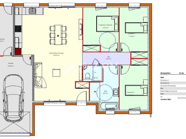 MAISON PLAIN PIED 100 M2 + Terrain 707 m2 54360 Damelevieres