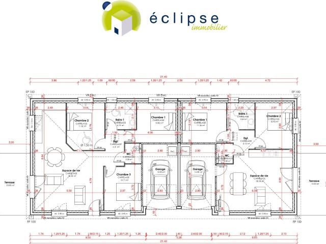 Maison PLAIN PIED 2 chambres + TERRASSE + GARAGE