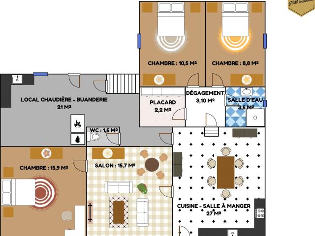 Maison plain pied 3 chambres Malicorne
