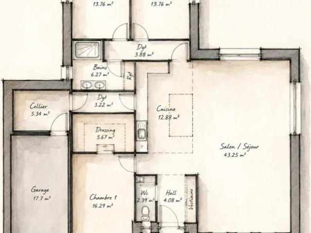 Maison Plain Pied de 140m²