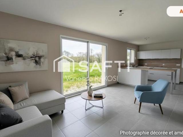 Maison plain pied recente 92 m² 3 chambres + garage + jardin