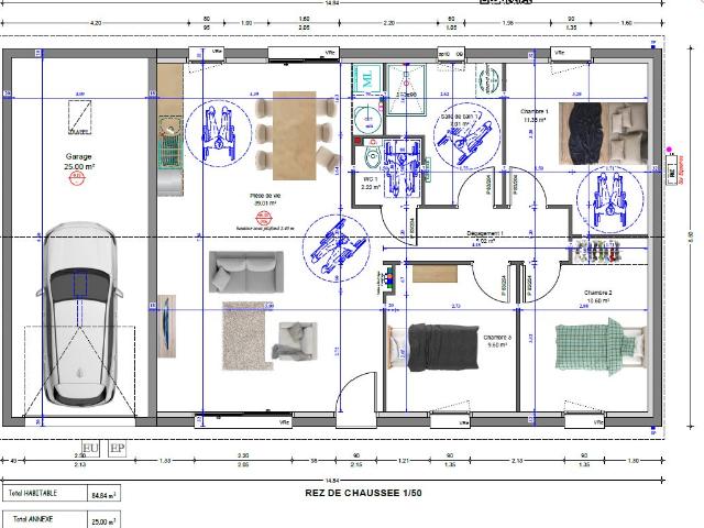 MAISON T4 PLAIN PIED NEUVE DE 84.84 M² à BARAQUEVILLE