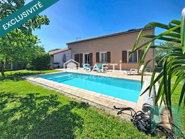 Maison T6 144 m2 avec piscine & garage centre Baziege