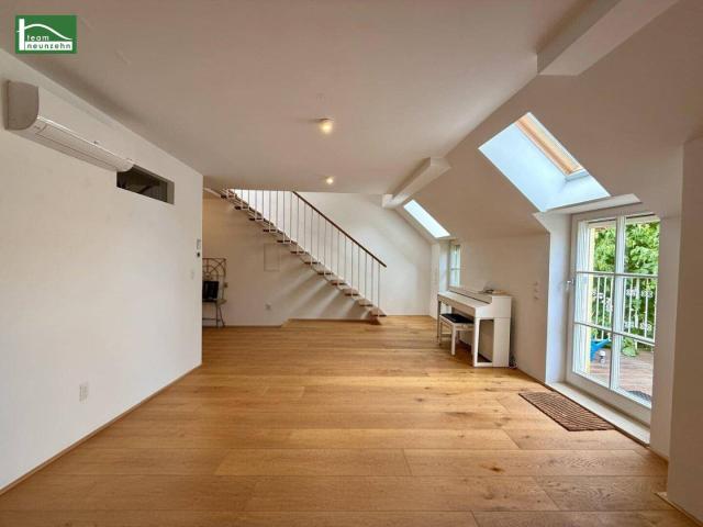 Maisonette mit Flair: Hochwertige Wohnung mit großzügiger Freiflächen! Einbauküche und Klimaanlage inklusive!