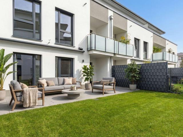 Maisonette mit Garten. Offen im Erdgeschoss, privat im Obergeschoss