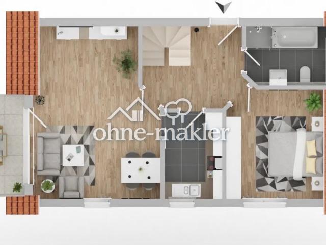 Maisonette Wohnung mit Südbalkon Provisionsfrei!