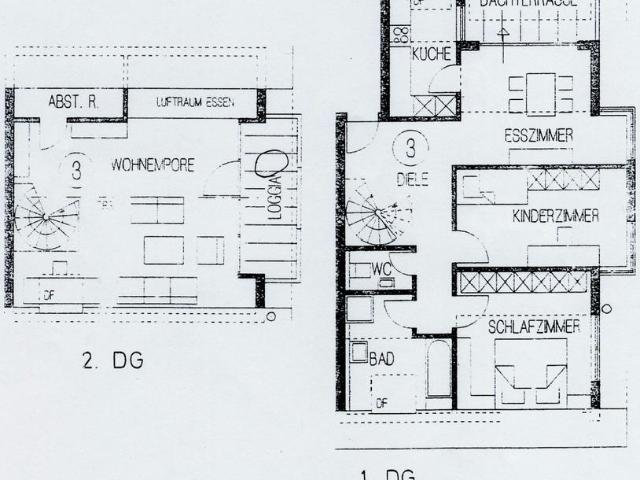 Maisonette 3,5 Zi. mit EBK, Dachterrasse und Loggia, Einzelgarage