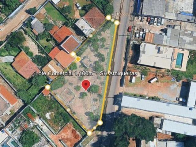 MARAVILHOSO LOTE COMERCIAL 1100m² SH. ARNIQUEIRAS C.A. VEREDA CRUZ 70m FRENTE PARA RUA PRINCIPAL
