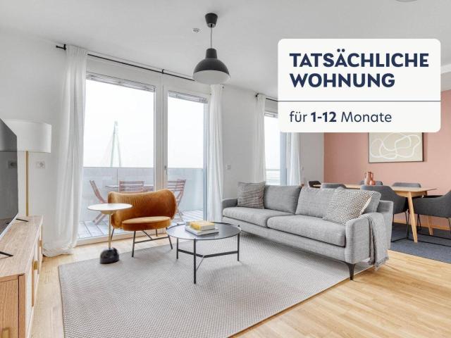 Marinatower: U2 Donaumarina, 4 Zi mit Balkon und Ausblick aufdie Donau, Gym, Sauna, Shops im Tower VIE243