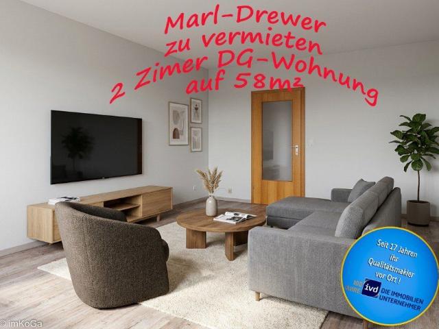 MARL DREWER: Hier ist gemütliches WOHNEN unter dem Dach auf ca. 58m²