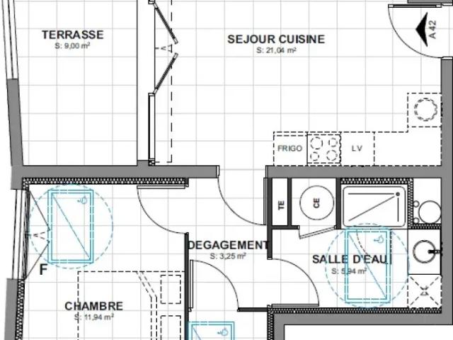 Marseille Appartement 2 pièces 44.24 m²