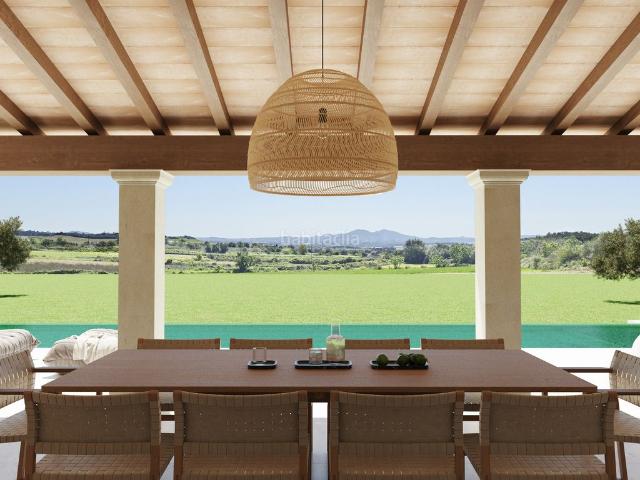 Masía en venta en Baleares Petra. Finca de nueva construcción como proyecto con piscina y vistas lejanas cerca de Petra. Masías.
