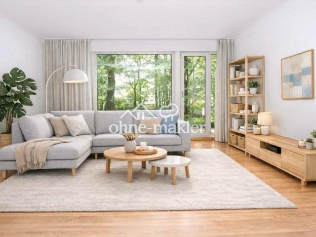 Menterschwaige: 3‑Zi. Terrassenwohnung 117 m² mit 200 m² Garten & TG – möbliert oder unmöbliert