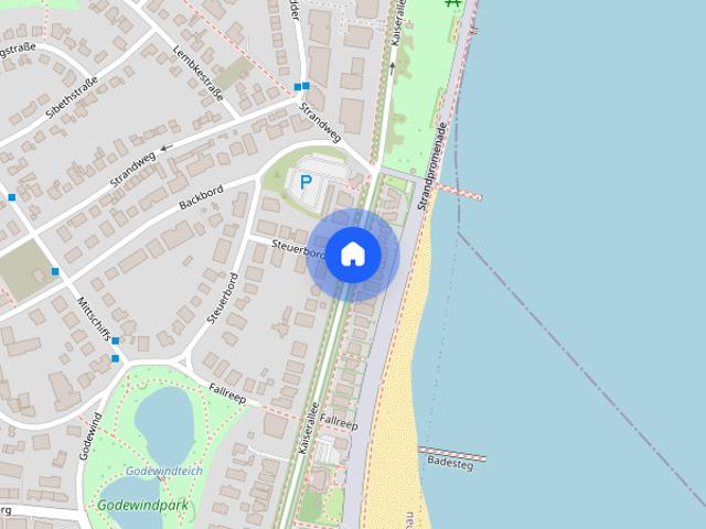 Meerblick: Strandnahe 2 Zi. Whg. mit 2 Balkonen & TG Stellpl. in HL Travemünde, Kaiserallee Ostsee