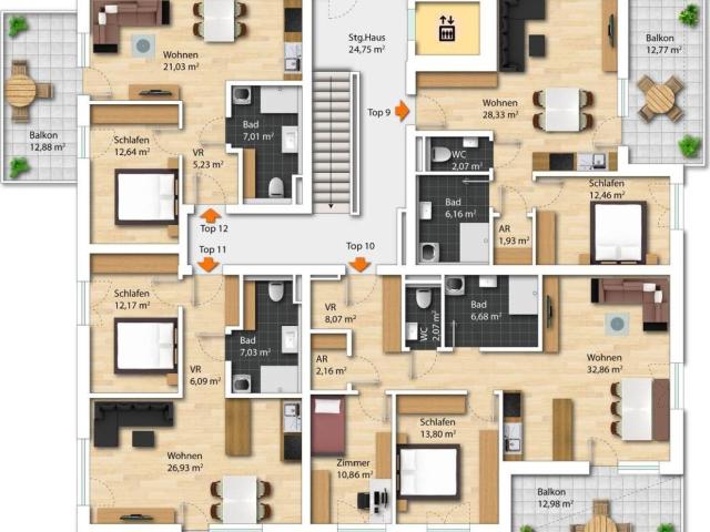 Mehr Raum Für die Familie: 3 Zimmer Wohnung mit Balkon