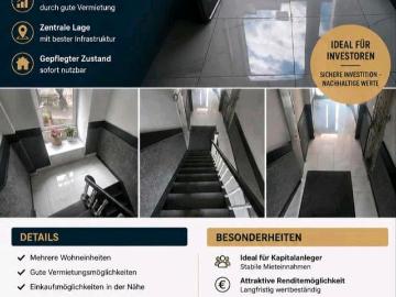 Mehrfamilienhaus mit 8 Einheiten + 2 Werbetafel Voll vermietet