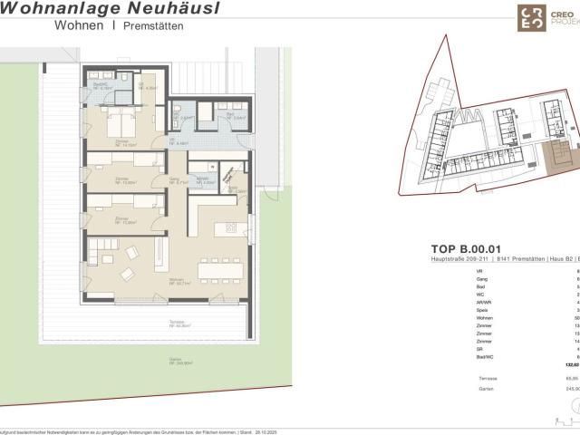 Top 1 Mein Zuhause in Premstätten. Exklusive 4 Zimmer Gartenwohnung mit 245 m² Eigengarten | Rohbau Bereits Fertiggestellt Individuelle Ausstattungswünsche Können Derzeit noch Berücksichtigt Werden