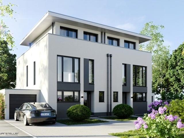 Mertener Mühle Unser Wohnglück! Moderner unterkellerter Haustyp mit Flachdach im KFW 55 Standard