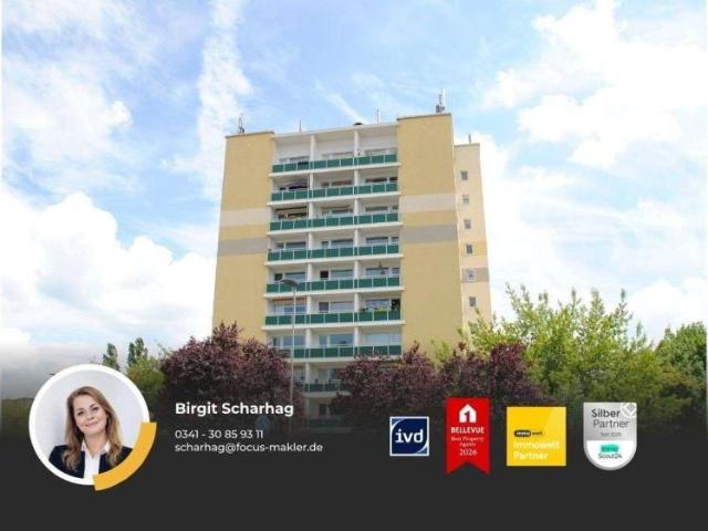 Merseburg Süd 2 Monate mietfrei schöne 2 Zimmer Wohnung mit Balkon, Tageslichtbad und Lift!