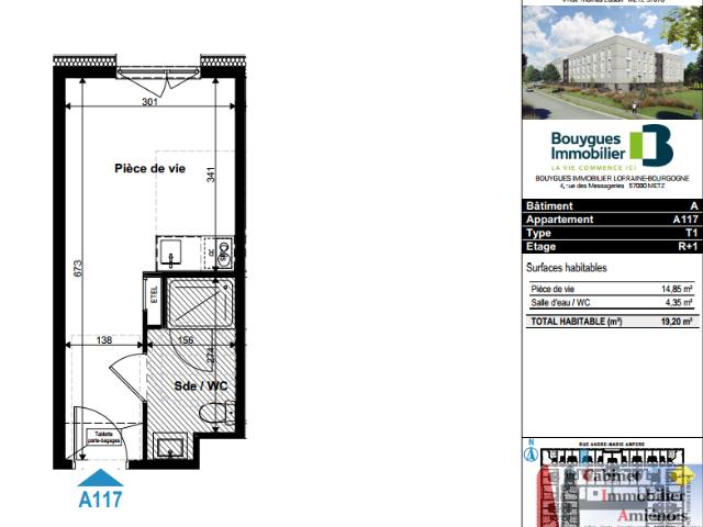 Metz Technopole: Studio meublé 20m² neuf et parking