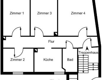 MFH Altbau mit Hinterhaus BJ 1993 in Frankfurt, 100% Leerstand