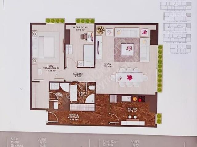 Mina Towers Fikirtepe 2+1 Satılık Yatırımlık Daire Hissesi 7.5m2